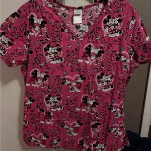 Disney Pink Minnie Mouse Heart Pattern Shirt